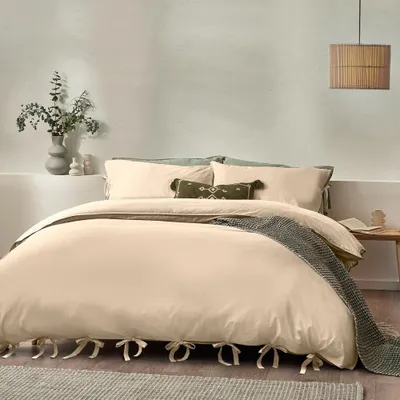 Immagine prodotto di Yard - Bow - Set di biancheria da letto "Mallow", dettaglio fiocco in cotone RV3244 (king size) (lino)
