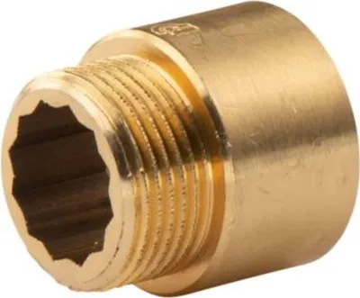 Produktbild von Messing Gewinde-Fitting Hahnverlängerung IG/AG 3/4' (DN 20) Länge 20 mm - schwere Ausführung