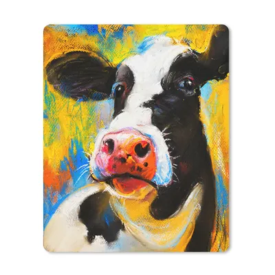 Produktbild von MuchoWow® Mauspad Mousepad Gemälde - Ölfarbe - Kuh - Tiere 30x40 cm - Mousepads - Maus Mat - Pad - Mausunterlage - Mausmatten