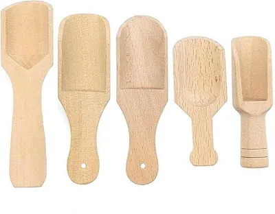 Produktbild von Hochwertige Holz-Löffel-Set - 5 Stück - Holz, Kaffee, Tee, Gewürze