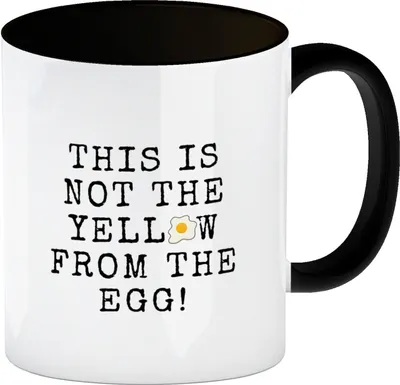 Produktbild von Denglisch Kaffeebecher in schwarz mit Spruch - This is not the yellow from the