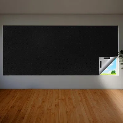 Productafbeelding van Verduisteringsoplossing voor ramen van 145x100 cm – Zwart verduisteringsmateriaal met zonbescherming en warmte-isolatie – Geschikt voor dakramen – Geen boren nodig