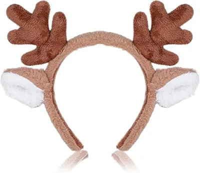 Produktbild von Rentier-Geweih Stirnband Weihnachts Haarreif Reh Geweih H?rner Haarreif Fš¹r Damen Kinder Reindeer Ears Antler Headband Haarschmuck Halloween Fasching Party Cosplay