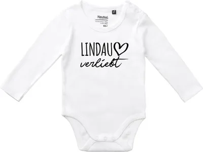 Produktbild von Huuraa Baby Body Lindau Bodensee verliebt 74 White Bio Baumwolle Fairtrade Langarmbody Geschenkidee
