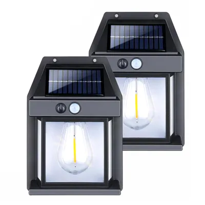 Produktbild von MasterLED Solar-Wandleuchte LED 1W 50lm 3000K PIR IP44 Schwarz Lichtsensor