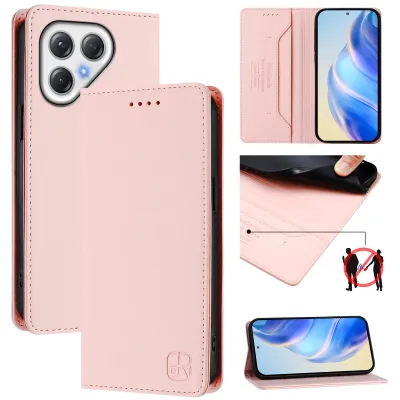 Produktbild von Lederhülle für Tecno Pova 7 5G Hülle Flip Brieftasche Kartenfächern Ständer Schutzhülle Pink