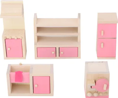 Obrázek produktu pro Mini realistická sada dřevěného nábytku pro panenky 1:12 (kuchyně)