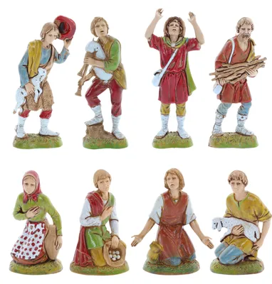 Krippenfigur Hirt 10 cm Kunstharz handbemalt Italien
