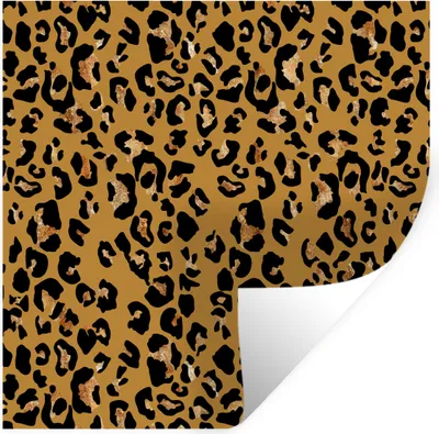 Produktbild von MuchoWow® Wandtattoo Wandsticker Wandaufkleber Pantherdruck - Gelb - Gold 100x100 cm Selbstklebend und Repositionierbar - Wierderverwendbar - Selbstklebend