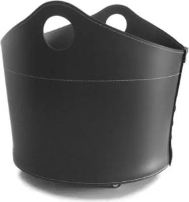 Produktbild von Kaminkorb "CALA-MINI" für Holz aus Leder | Dunkelbraun (dark brown)