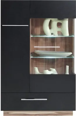 Produktbild von Kommode "Tinlot" 04, Schwarz / Walnuss - Abmessungen: 141 x 90 x 40 cm (H x B x T)
