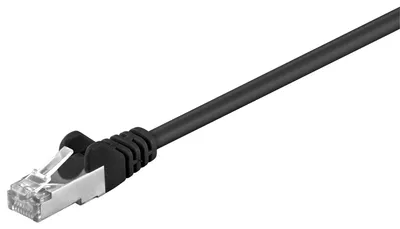 Image de 60 câbles de raccordement Goobay 68662 CAT 5e, F/UTP, noir, 5 m - Conducteur en aluminium recouvert de cuivre (CCA)