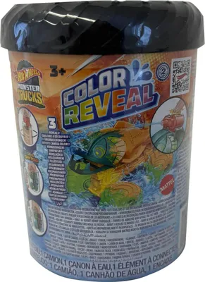 Image de Hot Wheels Monster Trucks Color Reveal avec effet de changement de couleur dans l'eau chaude et froide, Mattel HJF39