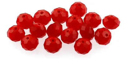 Produktbild von Vintageparts Glasschliffperlen Rondelle Rot 8 x 6 mm, 10 Stück
