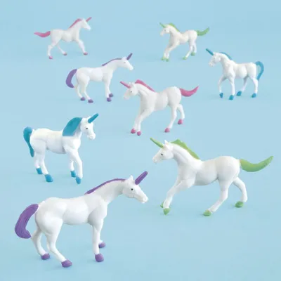 Produktbild von 8er Set Einhörner Spielfiguren aus Plastik