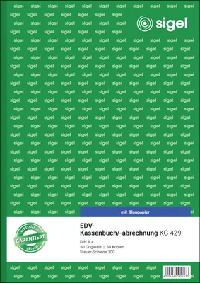 Produktbild von Sigel Kassenbuch EDV A4 Steuerschiene 300 2x50 Blatt