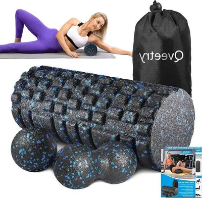 Produktbild von Famanu Faszienrollen-Set 4-in-1 mit Faszienball und Duo-Ball - Tiefenmassage für Faszien-Training - Schwarz Blau