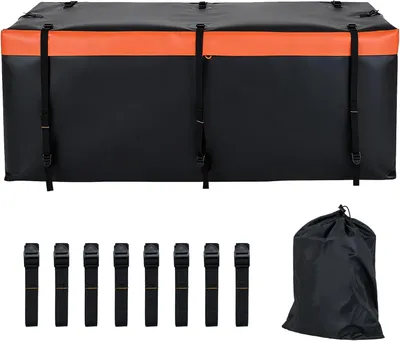 Produktbild von Heckbox für die Anhängerkupplung, 550L hintere Gepäcktasche aus PVC mit verstärkten Gurten und Aufbewahrungstasche, wasserfeste und faltbare Transportbox für alle Fahrzeuge