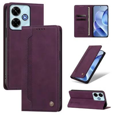 Produktbild von Handyhülle für Xiaomi Redmi 13 4G, Leder Wallet Klapphülle mit Standfunktion, Stoßfeste Schutzhülle Lila