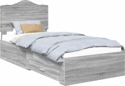 Obrázek produktu pro Rám postele s čelo Šedá Sonoma 100 x 200 cm kompozitní dřevo