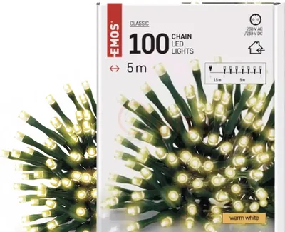 Immagine prodotto di Illuminazione dell'albero di Natale 5M 100 LED bianco caldo