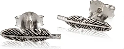 Produktbild von Paar Ohrstecker Keltische Feder 925 Silber Celtic Gothic Boho Ohrringe 3039