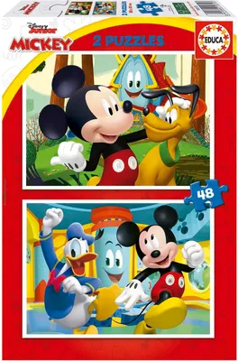 Produktbild von Educa Puzzle Mickey Mouse Clubhaus 2 x 48 Teile Karton