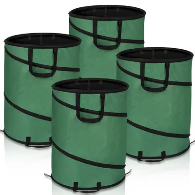 Produktbild von 4X Gartensack 170L Pop Up Laubsack Gartenabfallsack XXL Garten Tasche Rasensack mit Griffen Reißfest Wiederverwendbar
