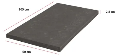 Produktbild von Küchen Arbeitsplatte Metallic Brown 105 cm 28 mm Bianca Grey Rose Küchenzeile
