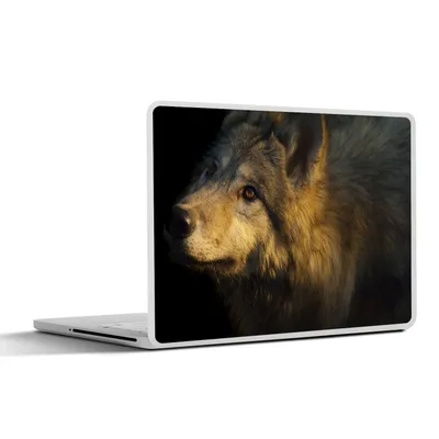 Produktbild von MuchoWow® Laptop Aufkleber Sticker Cover Wolf - Gold - Sonne 30x22 cm - Laptop-Sticker