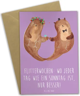Produktbild von Mr. & Mrs. Panda Grußkarte Flitterwochen-Magie - Lavendeltraum - Geschenk, Heiraten, Heirat, einladungskarten, glückwunschkarten, Magie, romantische Zeit, Geschenke