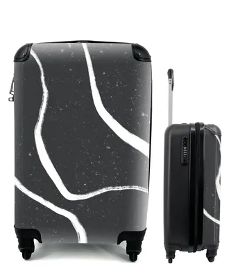 Produktbild von MuchoWow® Koffer Handgepäck Trolley Rollkoffer Kleine Reisekoffer mit 4 Rollen - Linie - Minimalismus - Gestaltung - Cabin Size < 55x40x23 cm & 55x40x20 cm - Fotokoffer - Kabinenkoffer - Boardgepäck - Reise-Box - Reisekoffer - Reisegepäck - Koffer mit Bild - Trolley für Kinder