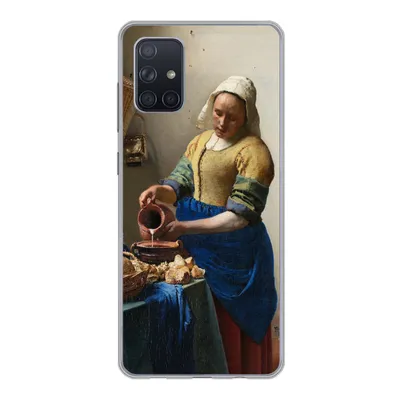 Produktbild von MuchoWow® Handyhülle Schutzhülle Hülle für Samsung Galaxy A51 5G Das Milchmädchen - Johannes Vermeer Silikon Softcase Handy Hülle - Abbildung