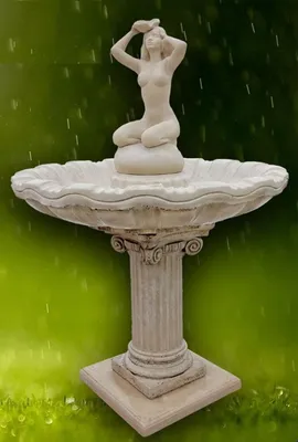 Produktbild von Casa Padrino Jugendstil Springbrunnen Grau Ø 125 x H. 179 cm - Prunkvoller Gartenbrunnen - Gartendeko Brunnen - Barock & Jugendstil Garten Deko Accessoires