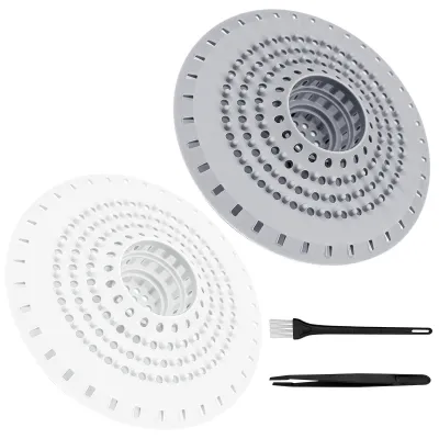 Produktbild von Haarsieb für Dusche und Waschbecken - Silikon Abflusssieb Haarstopper - 2 Stück - Grau