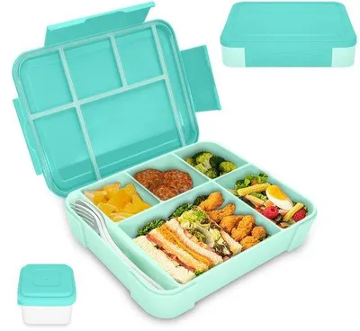 Produktbild von Ibenzoa® Lunchbox mit Fächern 1300 ml – auslaufsichere PP‑Brotbox, BPA‑frei, kindersicher, mikrowellen-, gefrier- & spülmaschinengeeignet