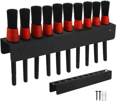 Produktbild von Famanu Borstenhalter 10-Fächer - Wandmontage, platzsparend, schwarz