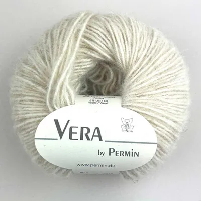Productafbeelding van Vera van Permin – Garen in kettingstructuur, geschikt voor alle seizoenen. Babyalpacawol en katoen (125m/50g), verkrijgbaar in 17 crèmekleuren