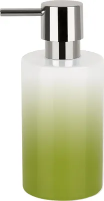 Produktbild von Spirella Seifenspender "Tube" | mit Pumpe | Flüssigseifen-Spender | Porzellan | 300ml | Langliebig und Robust | Grün / Weiß