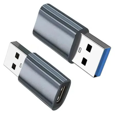 Produktbild von INF Type C auf USB 3.0 Adapter 4er Set ABS Alulegierung 3.2cmx1.5cm Reise Grau