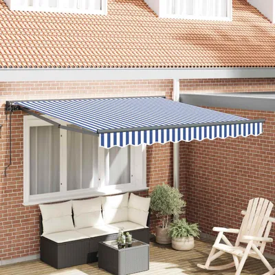 Produktbild von vidaXL Markisenrahmen Blau und Weiß 300 x 250 cm