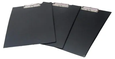 Produktbild von 3er Set Klemmbretter Rondo A4 mit Kunststoffbezug, schwarz