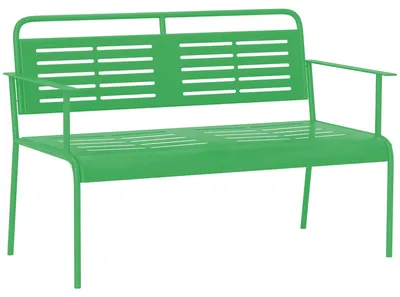 Imagen del producto de Banca de jardín - Banca para exteriores - Banca para balcón - Banca para terraza - Banca para porche - Banca de jardín de acero - Resistente a la intemperie - 121x64x84 cm