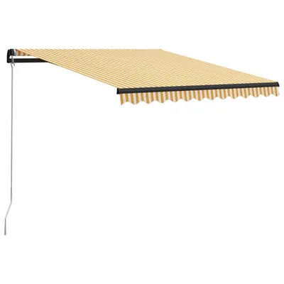 Produktbild von vidaXL Markise Manuell Einziehbar mit LED 300x250 cm Gelb & Weiß
