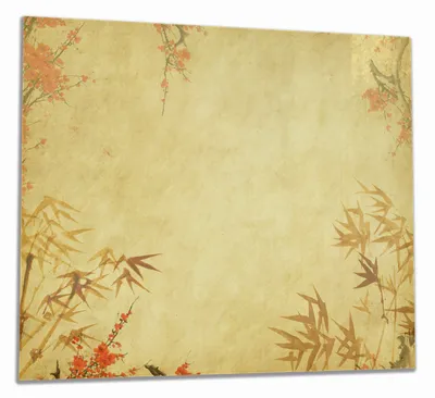 Produktbild von Wallario Herdabdeckplatte aus Glas, Größe 60 x 52 cm 1-teilig, Motiv Herbststimmung  alter Papyrus mit Herbstmotiven