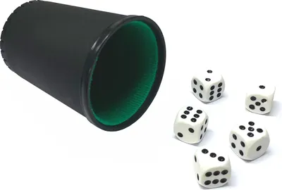 Produktbild von Würfelbecher aus Kunststoff inkl. 5 Spielwürfel | Knobelbecher | Knobel Mäxle