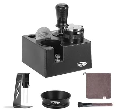 53 mm Espresso Tool Set 8-in-1, Tamper, Trichter, Puck Screen, Station