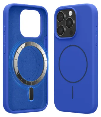 Produktbild von kwmobile Handyhülle für Apple iPhone 15 Pro - Hülle für MagSafe - Hülle für iPhone 15 Pro Case - Silikon Rückseite magnetisch in Baltik Blau