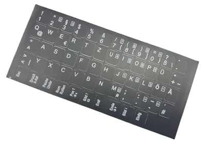 Immagine prodotto di Adesivi per tastiera TEDESCHI - nero LUCIDO 58 tasti 1,1 cm x 1,3 cm autoadesivi compatibili per notebook Lenovo Laptop
