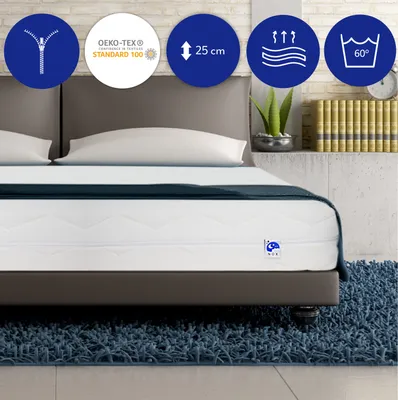 Produktbild von TULENA NOX Matratze 120 x 200 cm mit Taschenfederkern,   Federkernmatratze hart -  Comfort Plus, H4 / H5